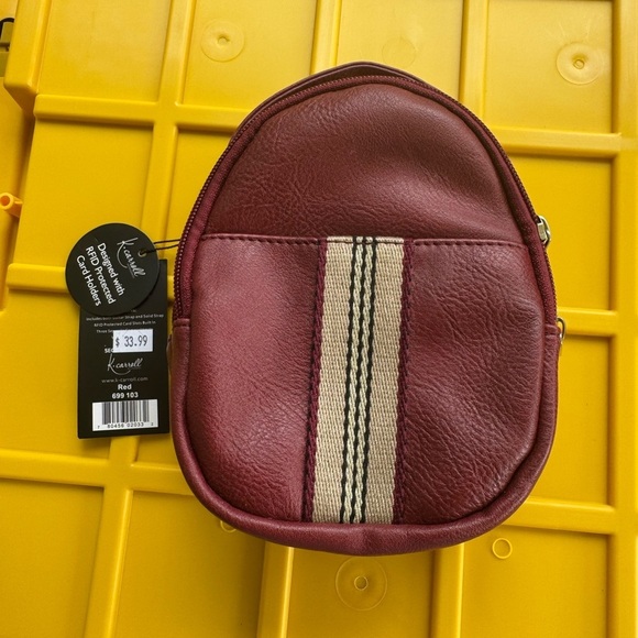 Burgundy Crossbody secure style Bag - Picture 2 of 10